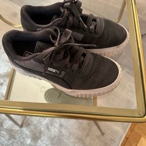 Puma Cali Sequin Platform Sneakers in Dark Grey, Women’s size 5.5